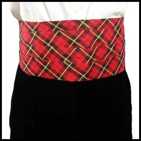 Tartan Plaid Cummerbund is a Festive Tuxedo Accessory and it's VINTAGE - Picture 6 of 13